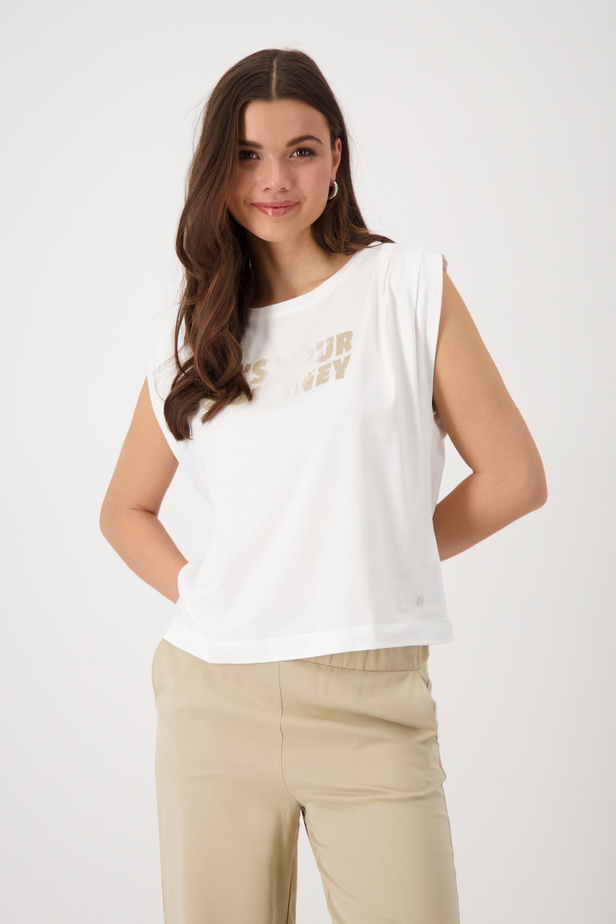T-Shirt mit Schmuckschrift 42 - Cream
