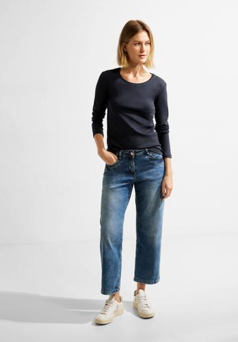 Basic Langarmshirt M - Night Sky Blue