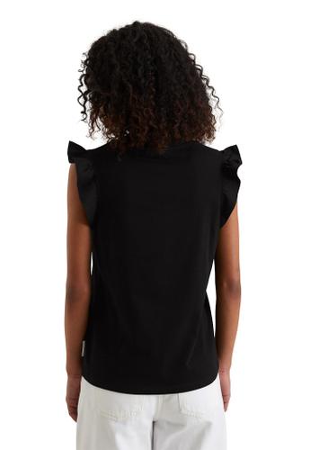Volant-T-Shirt regular Blau XL