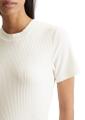 Ripp-Jersey-T-Shirt slim Weiß XS