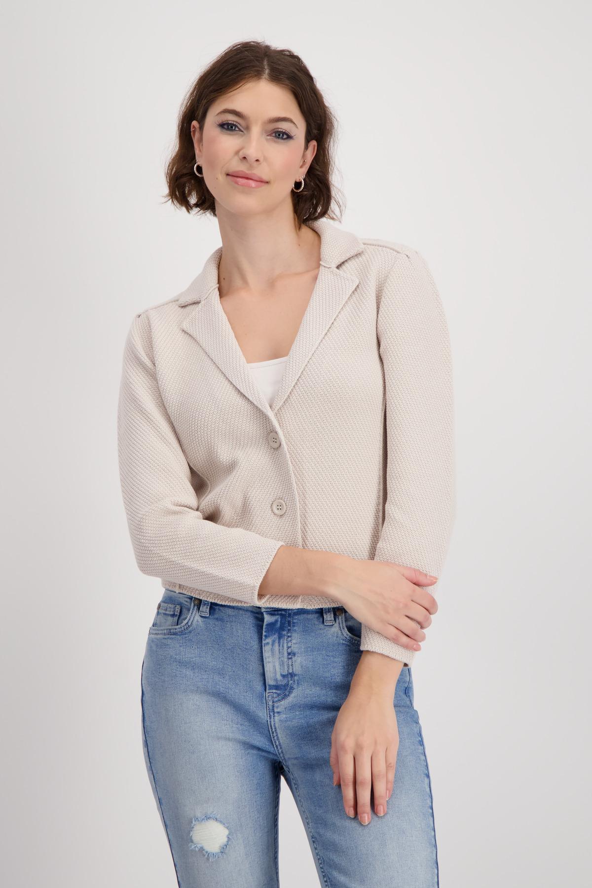 Strickblazer mit Reiskornmuster 38 - Warm Sand