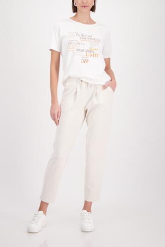 T-Shirt mit Strasssteinen 46 - Off-white