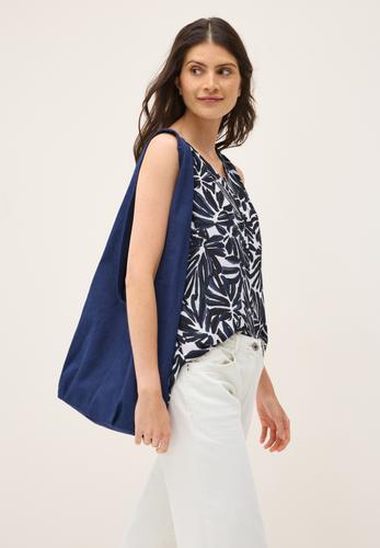 Gemustertes Blusentop L - Urban Dark Blue