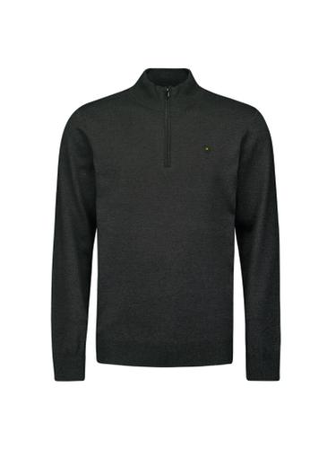 Pullover Half Zip 2 Coloured Melange Grau XXL