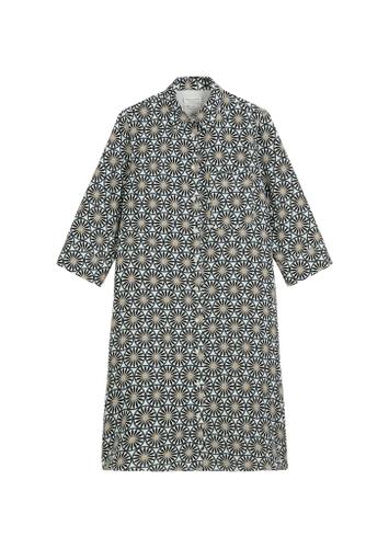 Leinenkleid relaxed 38 Relaxed Fit - Multi/white Cotton