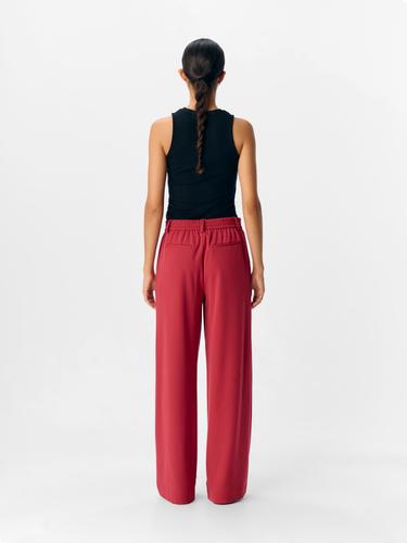 OBJLISA WIDE PANT NOOS 34 Weiter Beinschnitt - Karanda Red