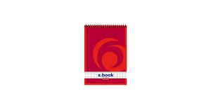Notizblock, Kopfspirale, 60 g/qm, A7, kariert, 50 Blatt Sticker rot