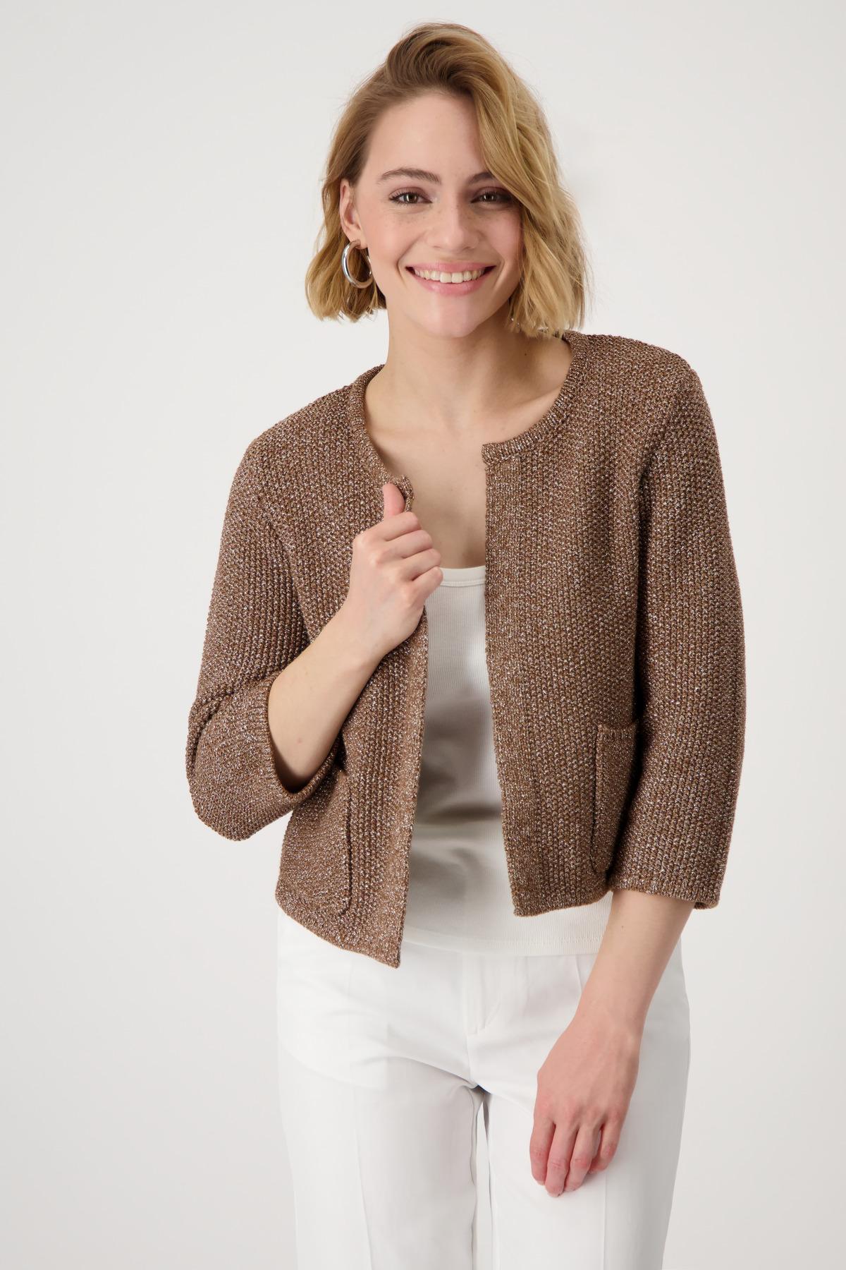 Jacke mit Reiskornmuster 38 - Brandy
