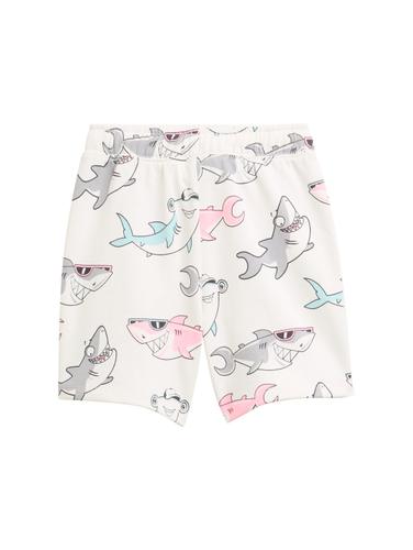 Sweat-Shorts mit Allover-Print 128/134 Loose Fit - Colorful Shark Design
