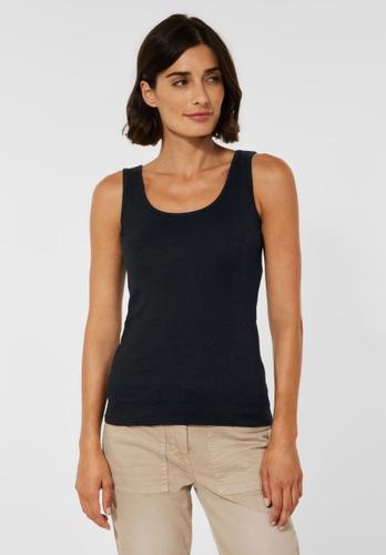 Top in Unifarbe - Schwarz / L