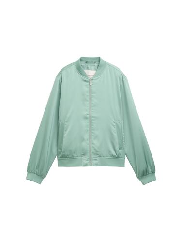 Bomberjacke mit Satin L Regular Fit - Dust Green