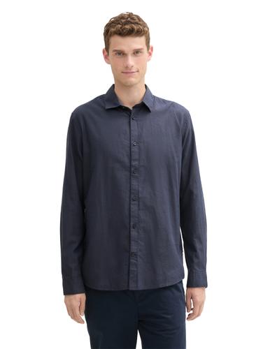 Fitted Hemd aus Baumwolle XXL Slim Fit - Blue Structure