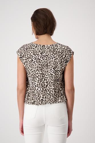 Blusenshirt mit Leomuster 36 - Coffee Bean Gemustert
