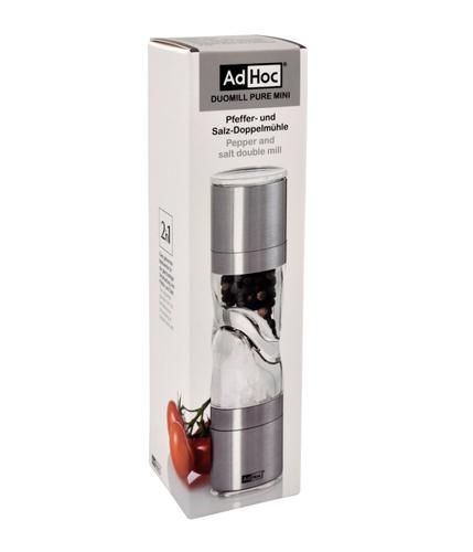 AdHoc Salz-/Pfeffermühle »Doppelmühle Duomill Pure Mini 15 cm MP901«