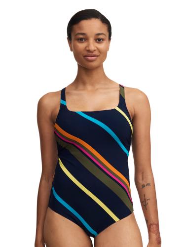 IDENTITY Covering underwired swimsuit (classical) 75 E - Colorful Stripes
