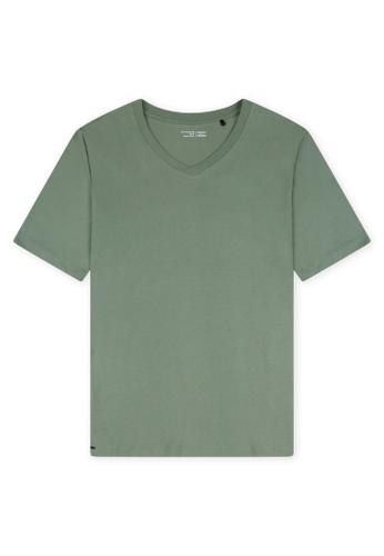 T-Shirt V-Ausschnitt Grün 54