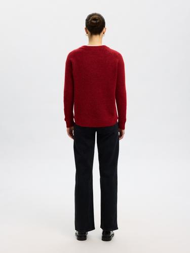 SLFLULU LS KNIT O-NECK NOOS XS Normal geschnitten - Equestrian Red