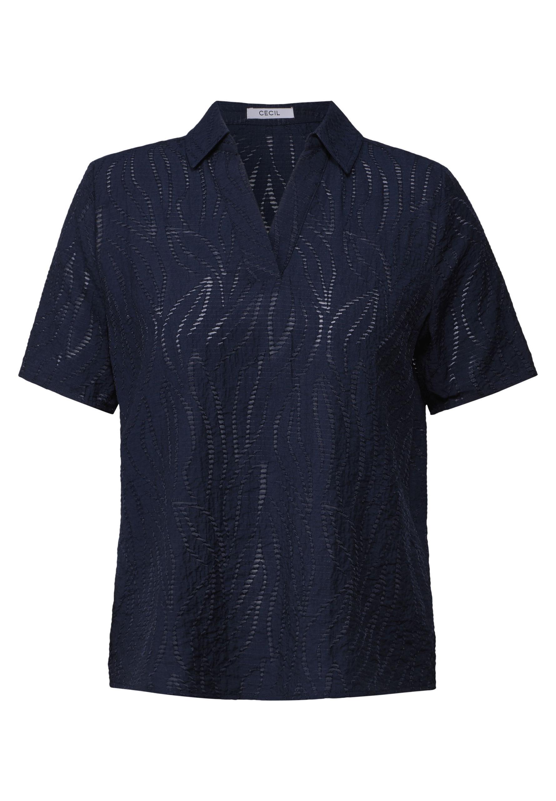 Blusenshirt mit Struktur - Dunkelblau / M
