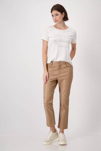 T-Shirt mit Strasssteinen 44 - Creamy Beige