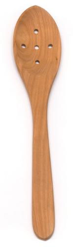 Holz Kochlöffel oval gelocht, Kirschholz, 30x6cm - Default Title