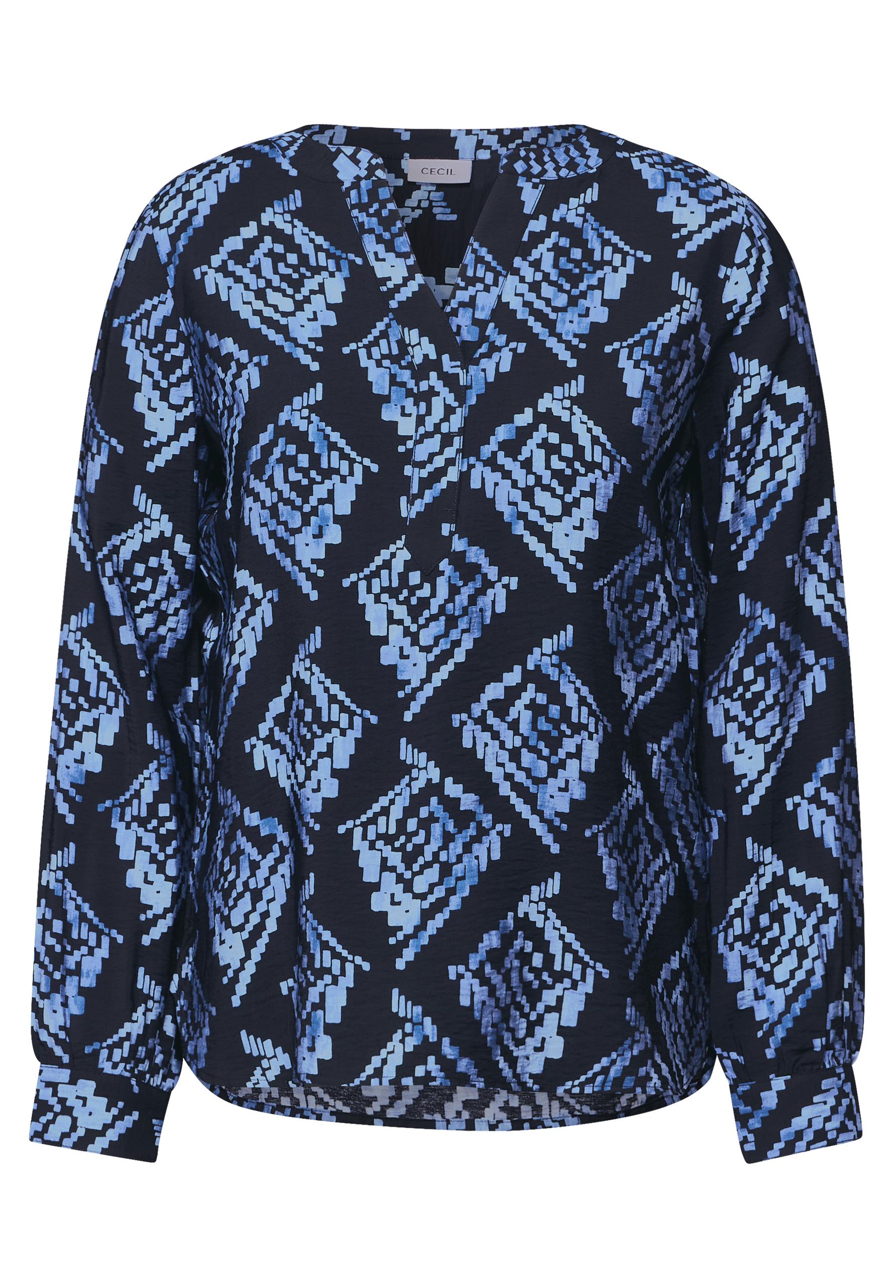 Bedruckte Bluse L - Universal Blue