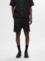 SLHLOOSE-CASPER WAFFLE SHORT EX S Locker geschnitten - Black