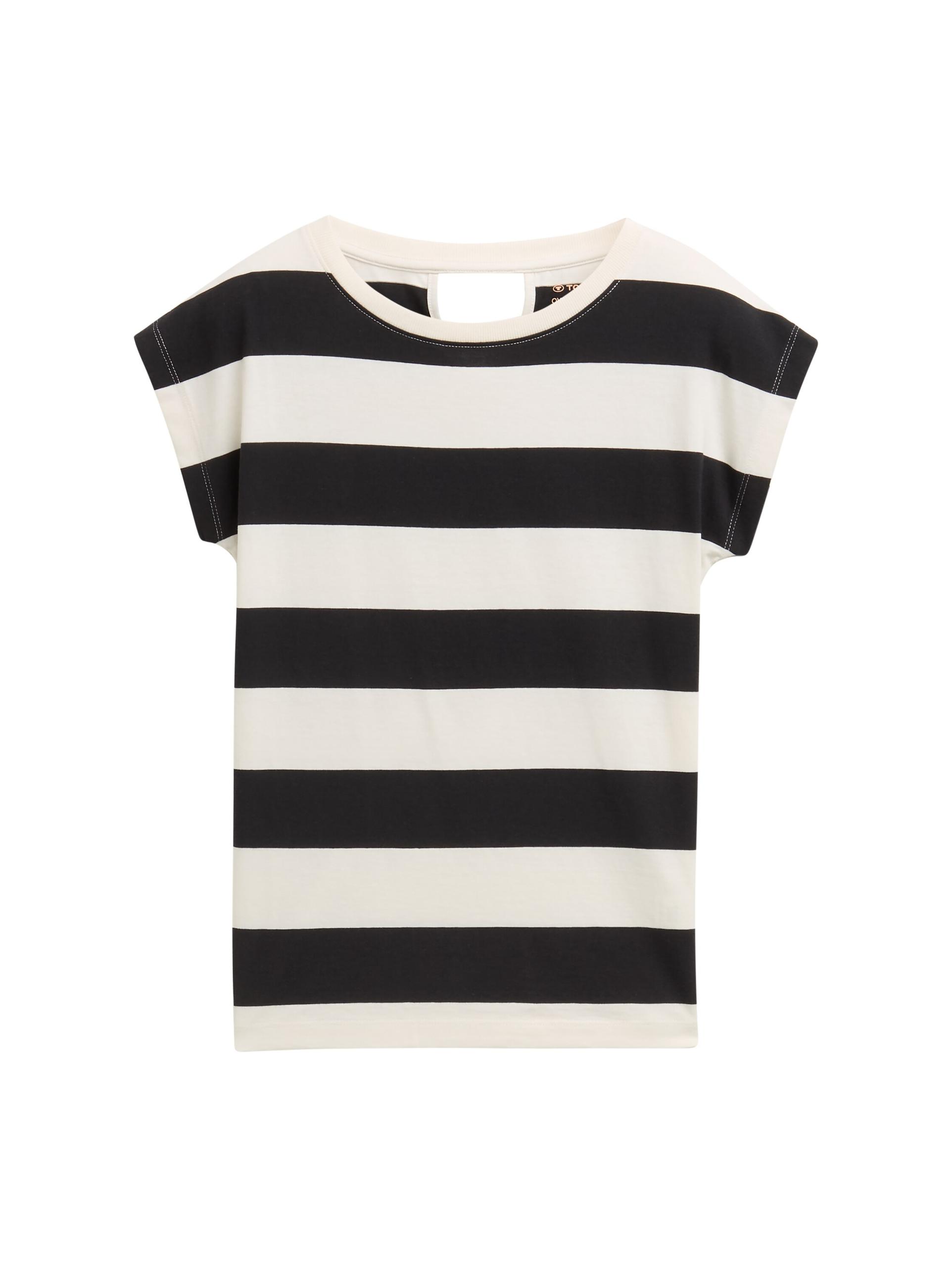 Oversize T-Shirt mit Streifenmuster 140 Oversized Fit - Black And White Bold Stripe