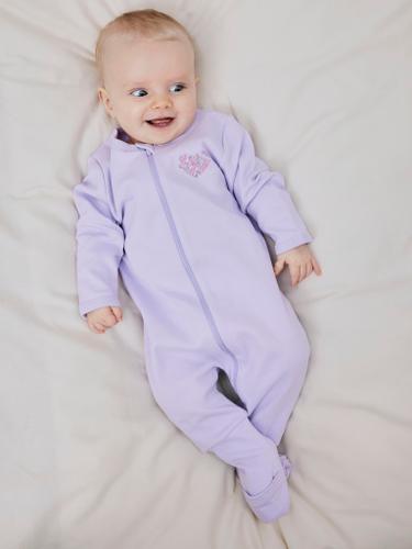 NBFNIGHTSUIT 2P ZIP FF PETIT FLOWER NOOS Violett 56