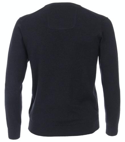 Pullover mit V-Ausschnitt uni 004430 M - Blau
