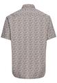 Kurzarmhemd mit Allover-Print M Regular Fit - Khaki