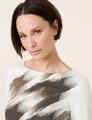 Langarmshirt mit platziertem Print 46 Figurumspielend - Offwhite Gemustert