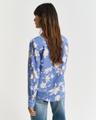 Regular Fit Leinen Bluse mit Blumen-Print 36 - Perfect Blue