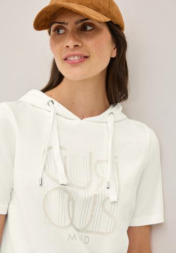 Kapuzenshirt mit Wording L - Vanilla White