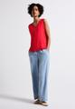Jersey-Top mit Häkeldetails Rot 38