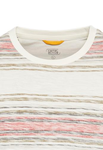 T-Shirt mit Streifenmuster aus Baumwolle L Regular Fit - Sunfaded Red