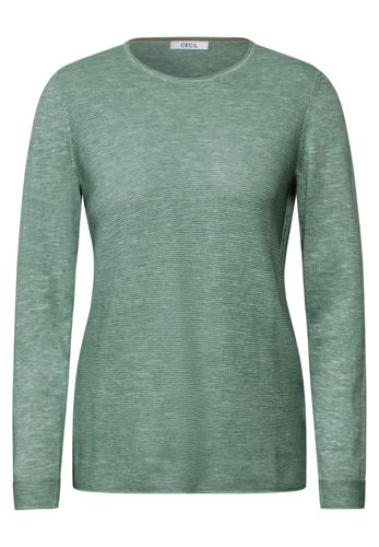 Strukturpullover L - Heather Sage Green Melange