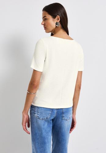 Weiches Strukturshirt Weiß 36