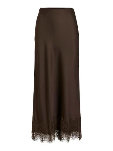 VIELLETTE HW ANKLE LACE SKIRT - NOOS 36 - Coffee Bean