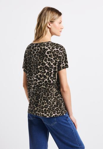 Shirt mit Leo-Muster 36 - Black