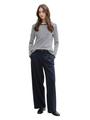 Langarmshirt mit Streifenmuster XL Regular Fit - Navy White Stripe
