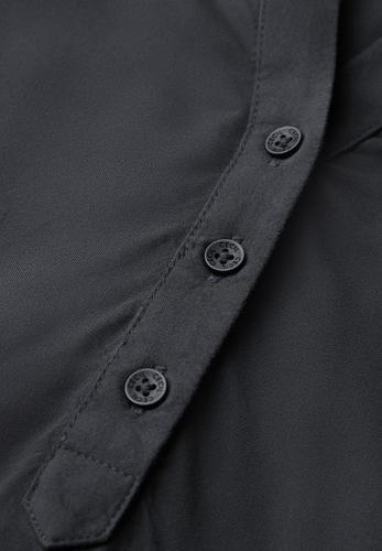 Kurzarmbluse in Unifarbe L - Volcanic Grey