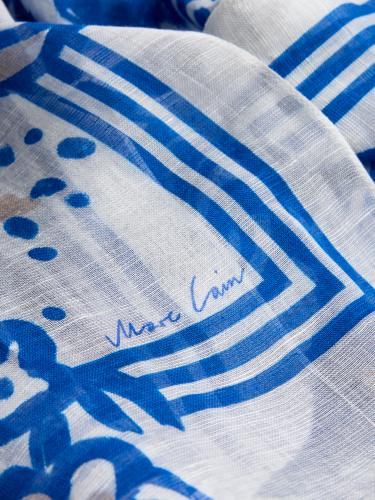 Zarter Schal mit Gemälde-Print OS - Gentian