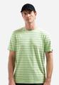 T-Shirt Crewneck Pin Stripe Garment Dyed M Regular Fit - Green