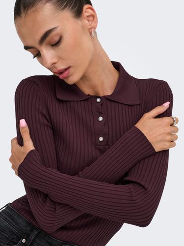 ONLELISA L/S RIB POLO RP KNT XS Normal geschnitten - Winetasting
