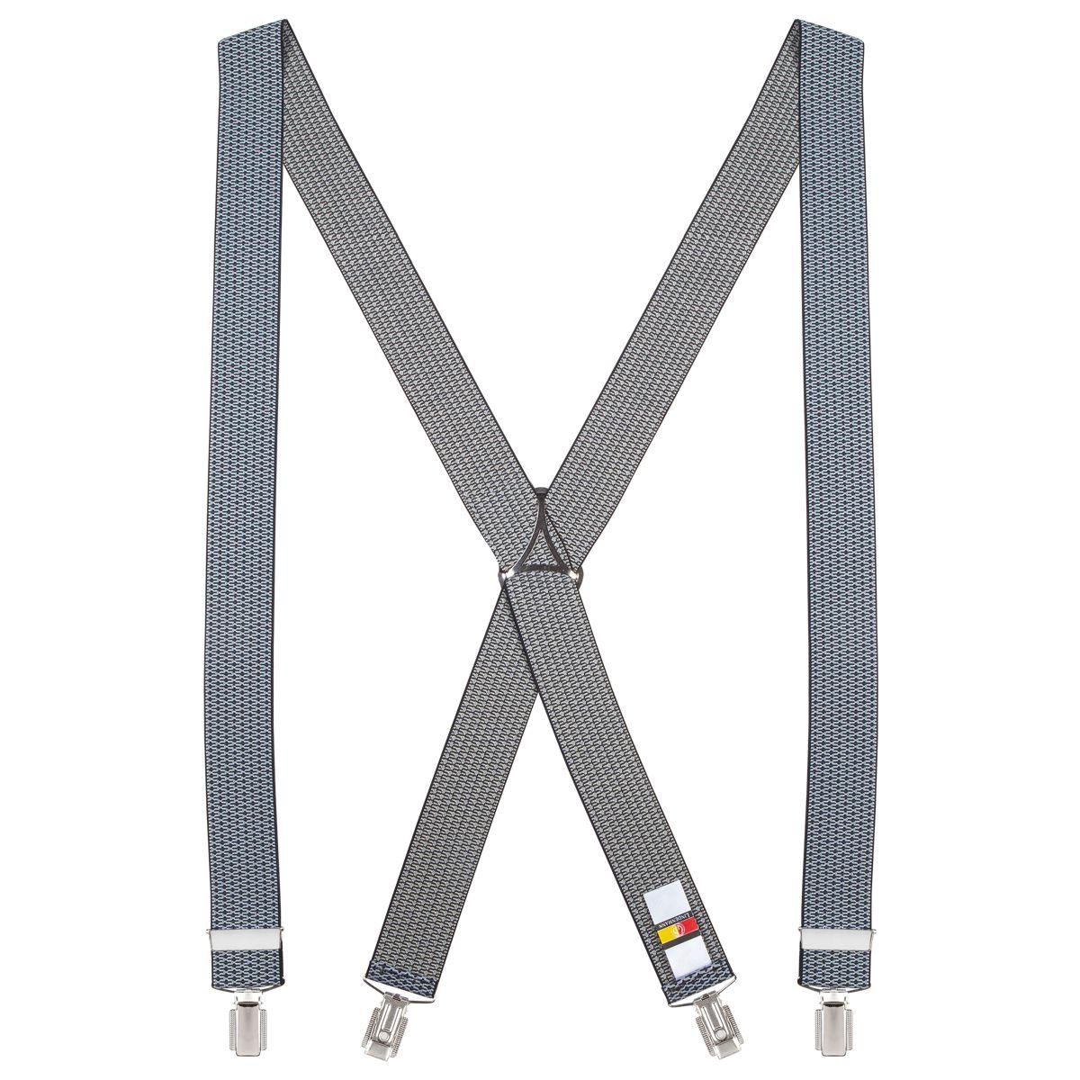 Hosenträger LINDENMANN X-Form 120 - Silber-schwarz