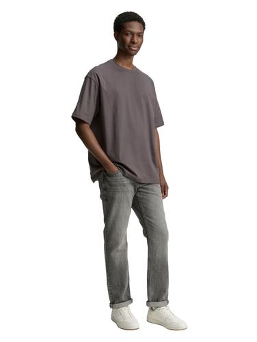 Oversize T-Shirt mit Rückenprint S Oversized Fit - Pavement Grey