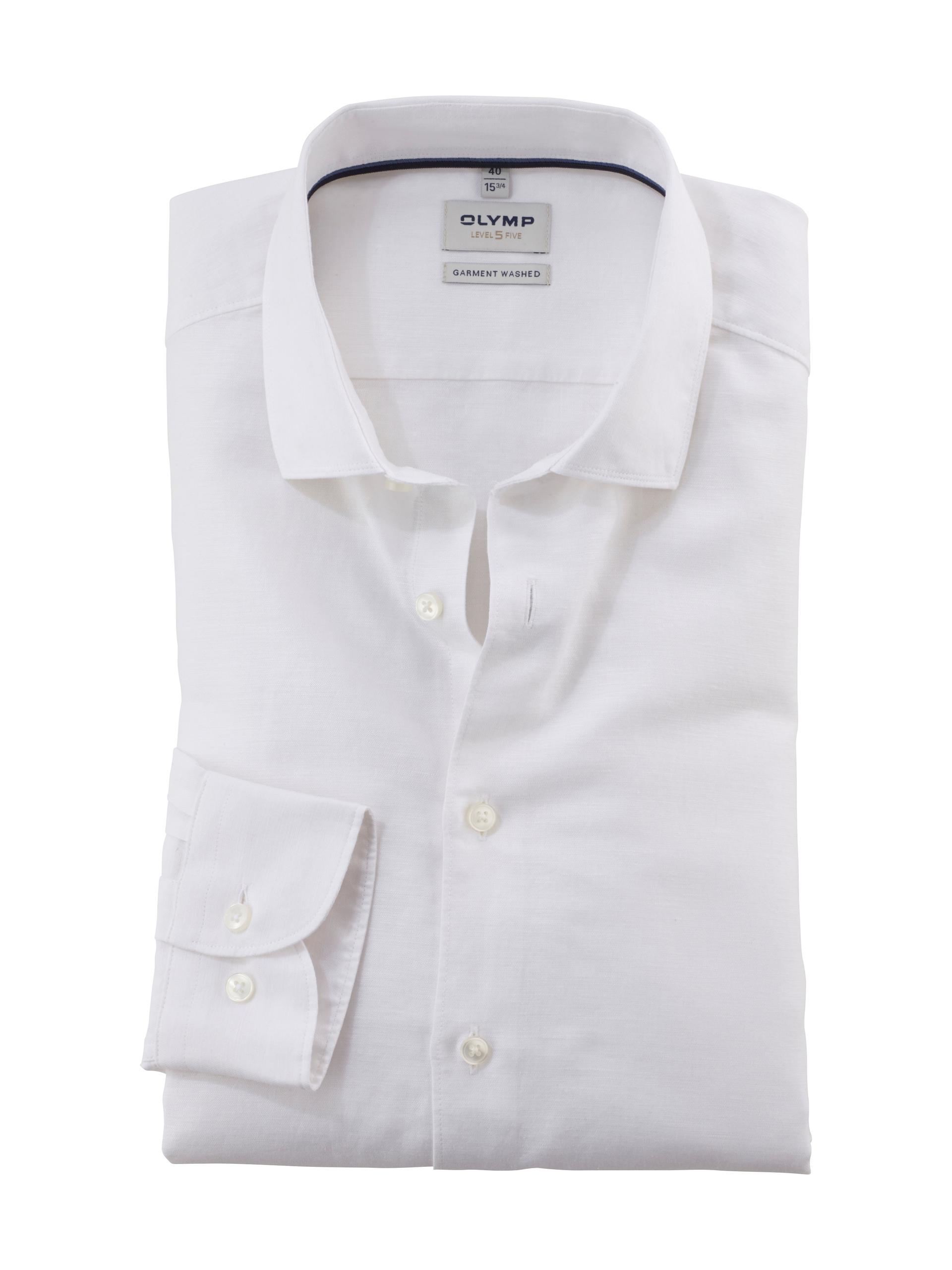 OLYMP Level Five garment washed 39 body fit - Weiß