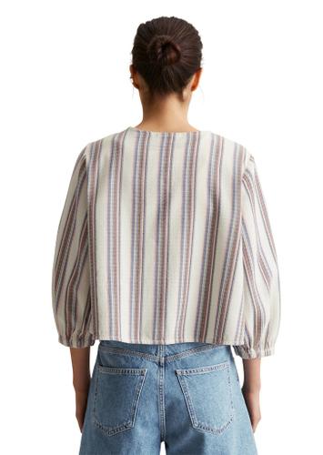 Gestreifte Blusenjacke relaxed M Relaxed Fit - Offwhite_multi_01