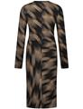 Jerseykleid mit Wickel-Effekt 38 Figurbetont - Wood Gemustert