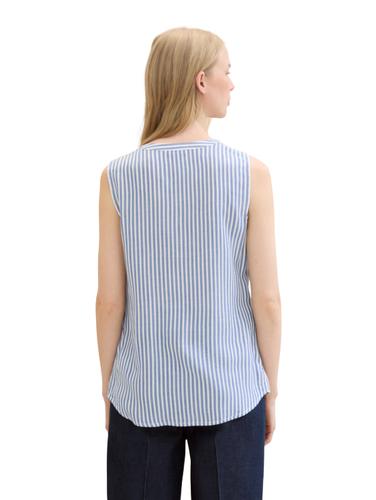 Gestreifte ärmellose Bluse 36 Regular Fit - Royal Blue White Stripe